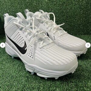 Nike Zoom Force Football Cleats White and Silver Men's Size 14.5